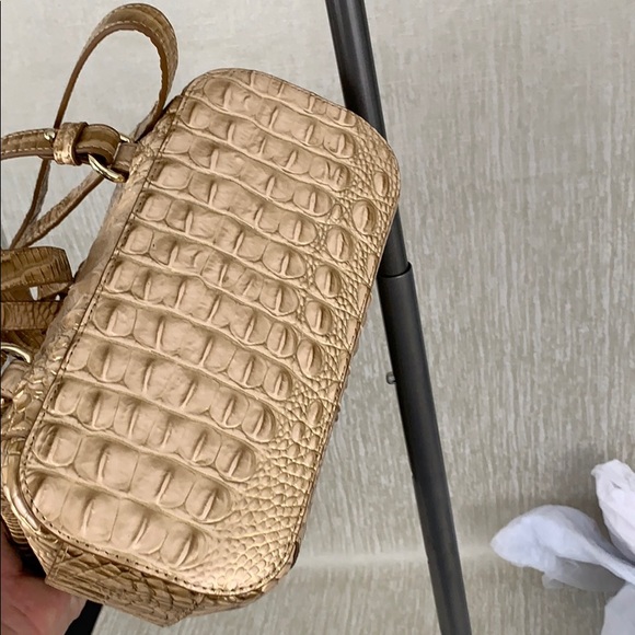 BRAHMIN NWT GOLD CREAM LEATHER BACKPACK - Picture 6 of 14